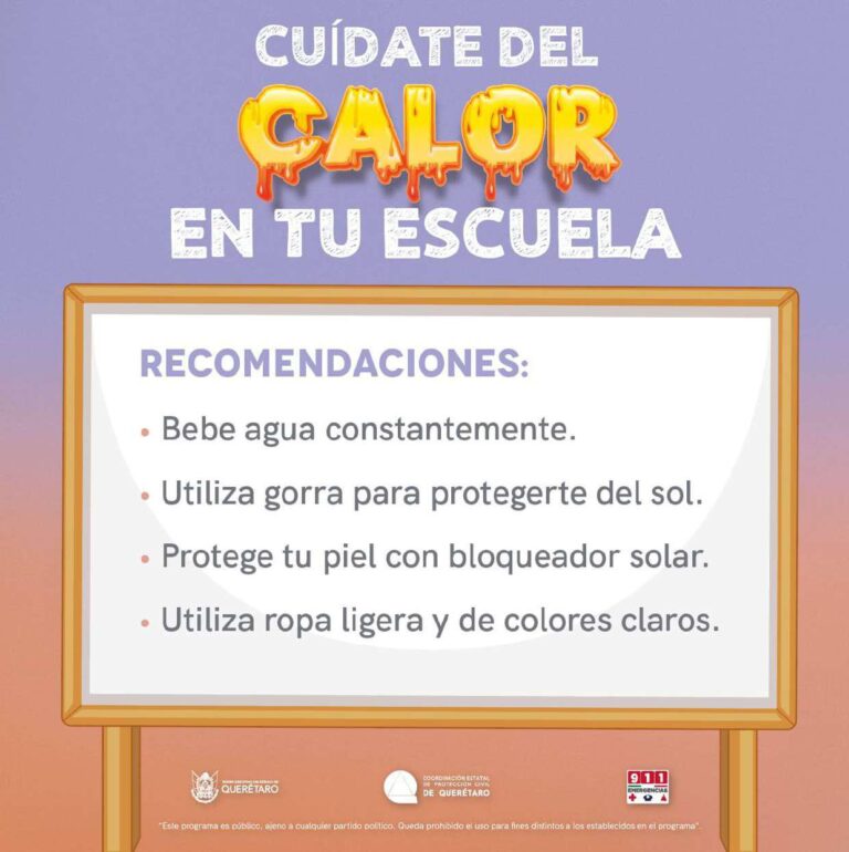 SEDEQ y Protección Civil lanzan material informativo ante ola de calor
